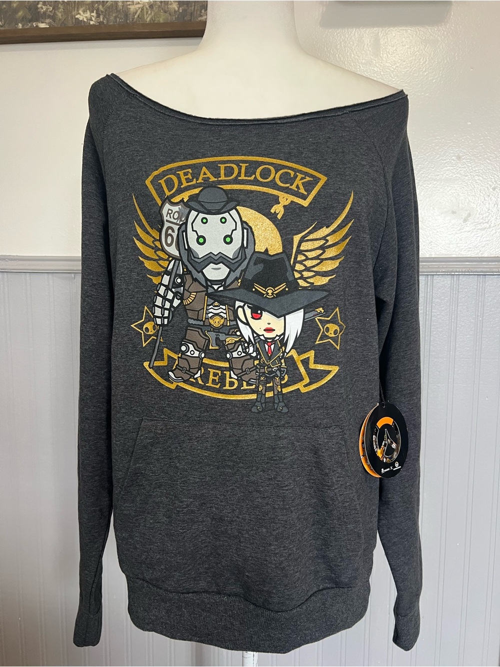 Tokidoki X Overwatch Collaboration Sweatshirt / Size: XL / Grey / Streetwear